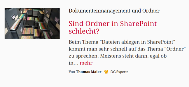 CIO – Sind Ordner in SharePoint schlecht?